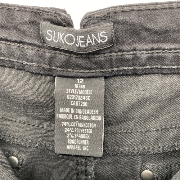 Suko Jeans Shorts Women's Size 12 Black Pockets Front Button Zip Closure - Picture 12 of 12